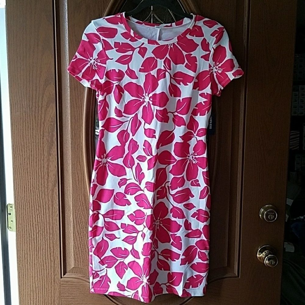 Old Navy  pink white floral Dress Sz. S NWT
